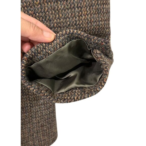 Vintage Harris Tweed Wool Sport Coat Blazer 2-Button Brown Blue Mens Size 38R/S? - Picture 5 of 16